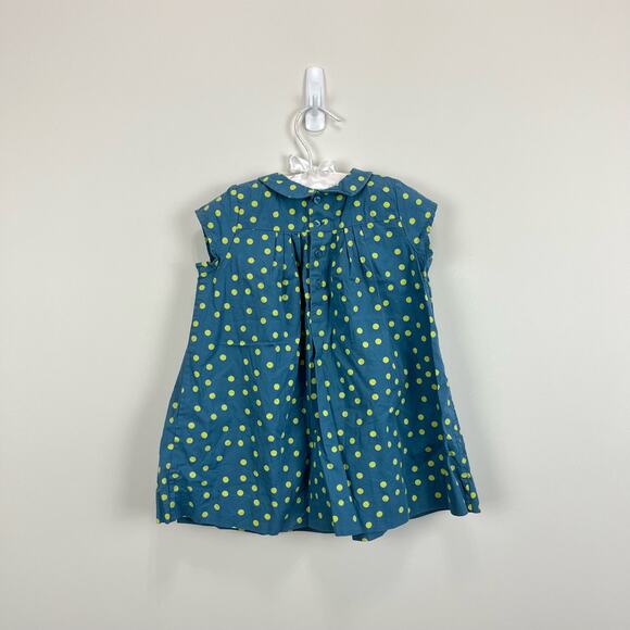 Bonpoint Blue Green Polka Dot Dress 18 Months - Picture 7 of 8